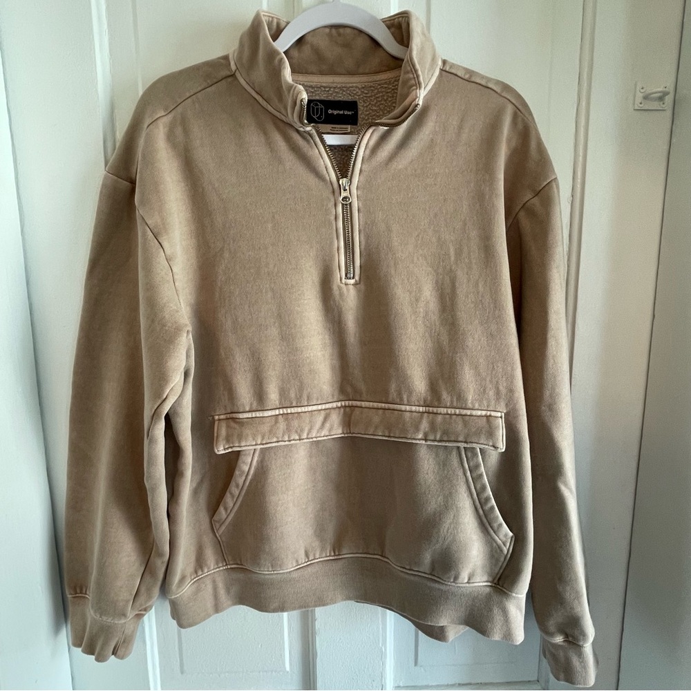Original Use (Target) Beige 3/4 Zip Pullover Sweater / Sweatshirt Women’s Large